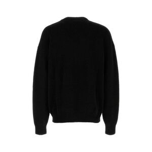 PALM ANGELS Textured Knit Crewneck Sweater Men BLACK Sweaters & Cardigans
